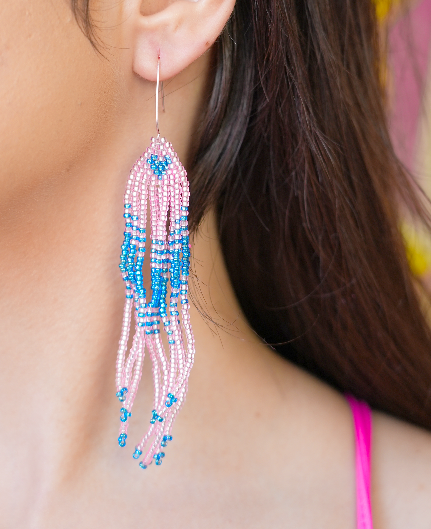 Sacred Blue Crystal Heart Earring